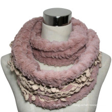 Fashion Faux Fur Infinity Schal mit Spitze Dekoration (YKY4368)